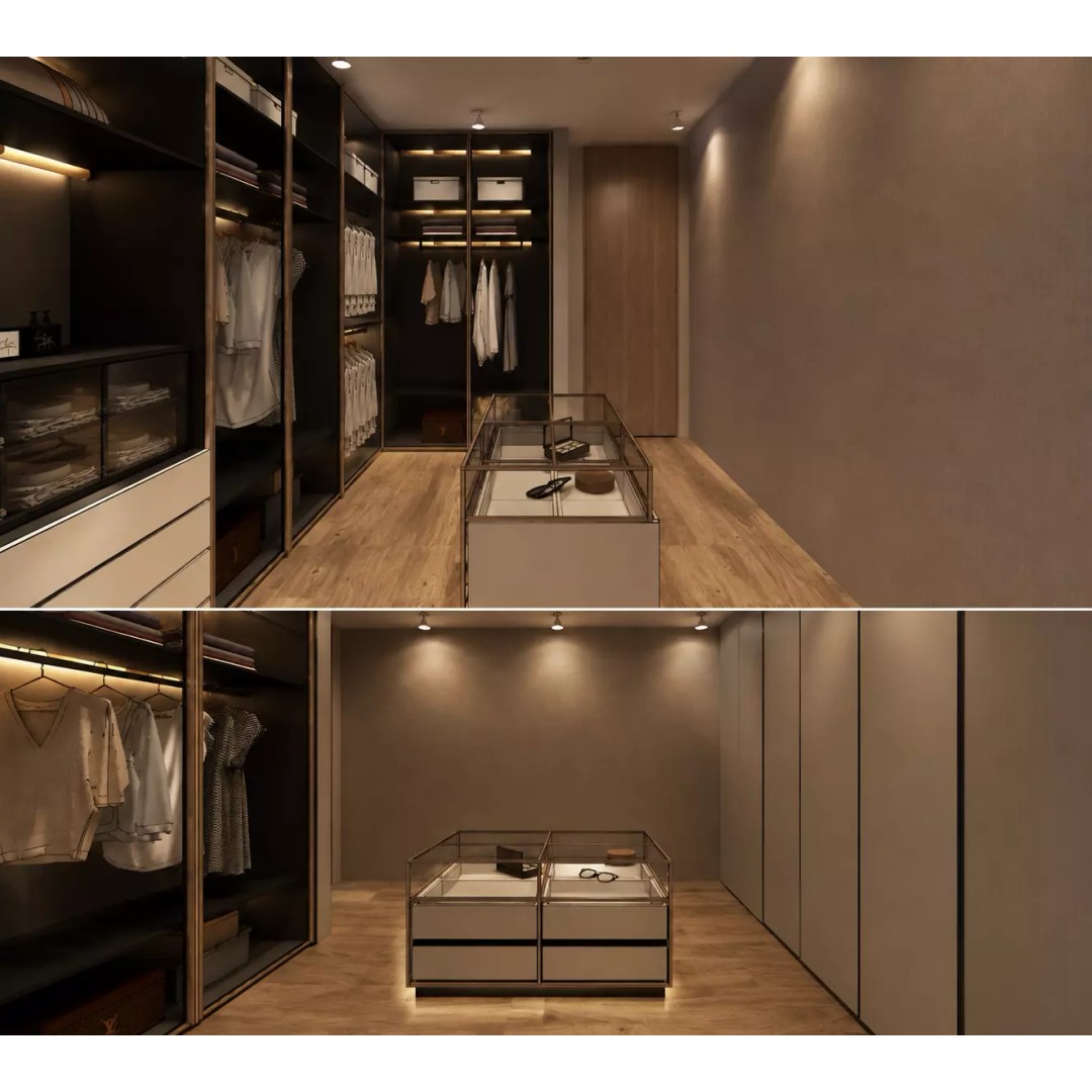Luxury Walk-in Closet 3D Model – Modern Dressing Room with Storage, FBX - View 8