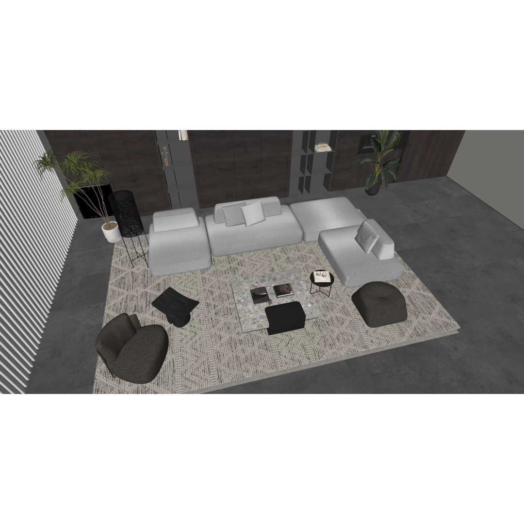 Luxury Italian Style Living Room Seat 3D Model – Minimalist Design, FBX, Blender - View 12