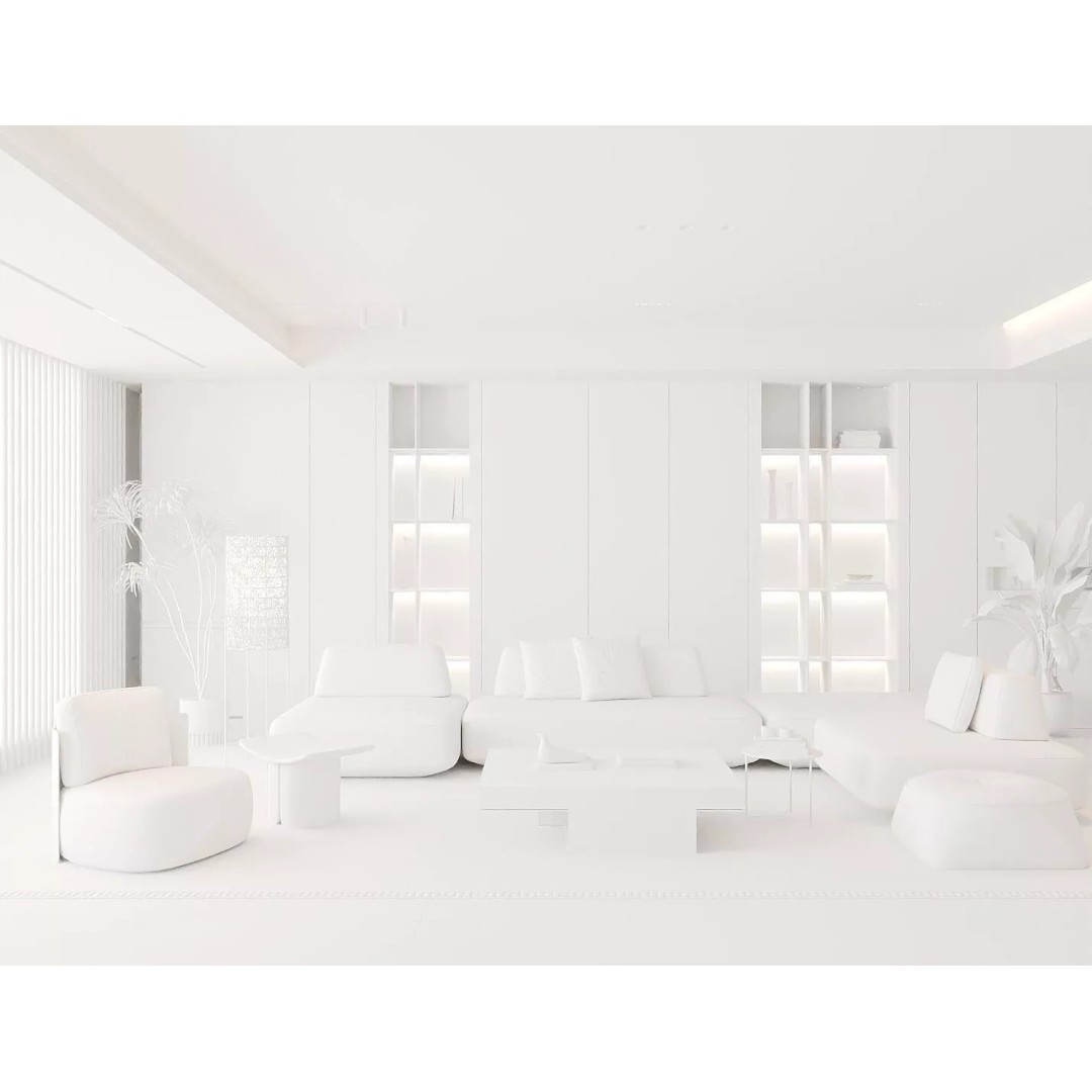 Luxury Italian Style Living Room Seat 3D Model – Minimalist Design, FBX, Blender - View 7