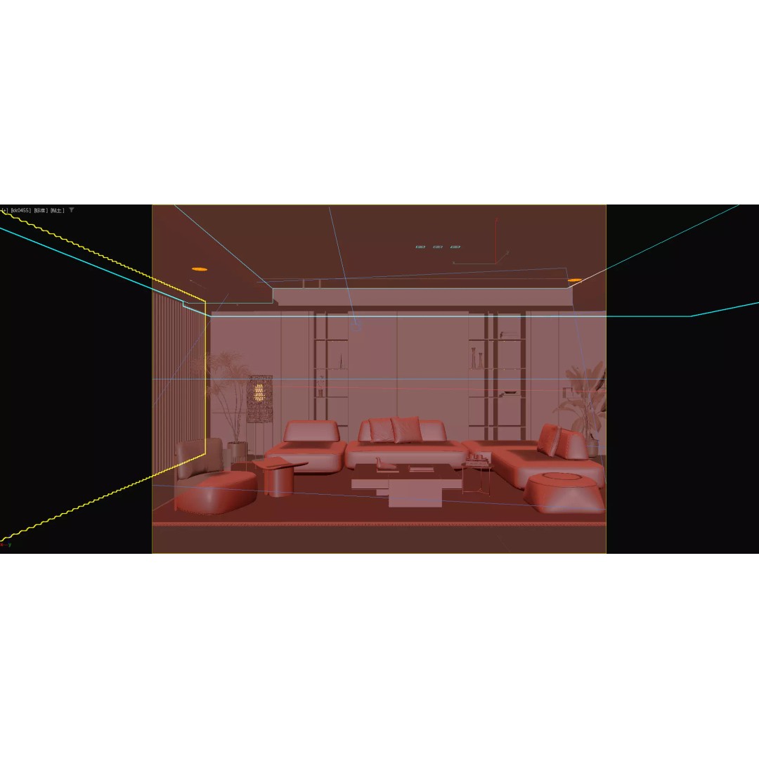 Luxury Italian Style Living Room Seat 3D Model – Minimalist Design, FBX, Blender - View 8
