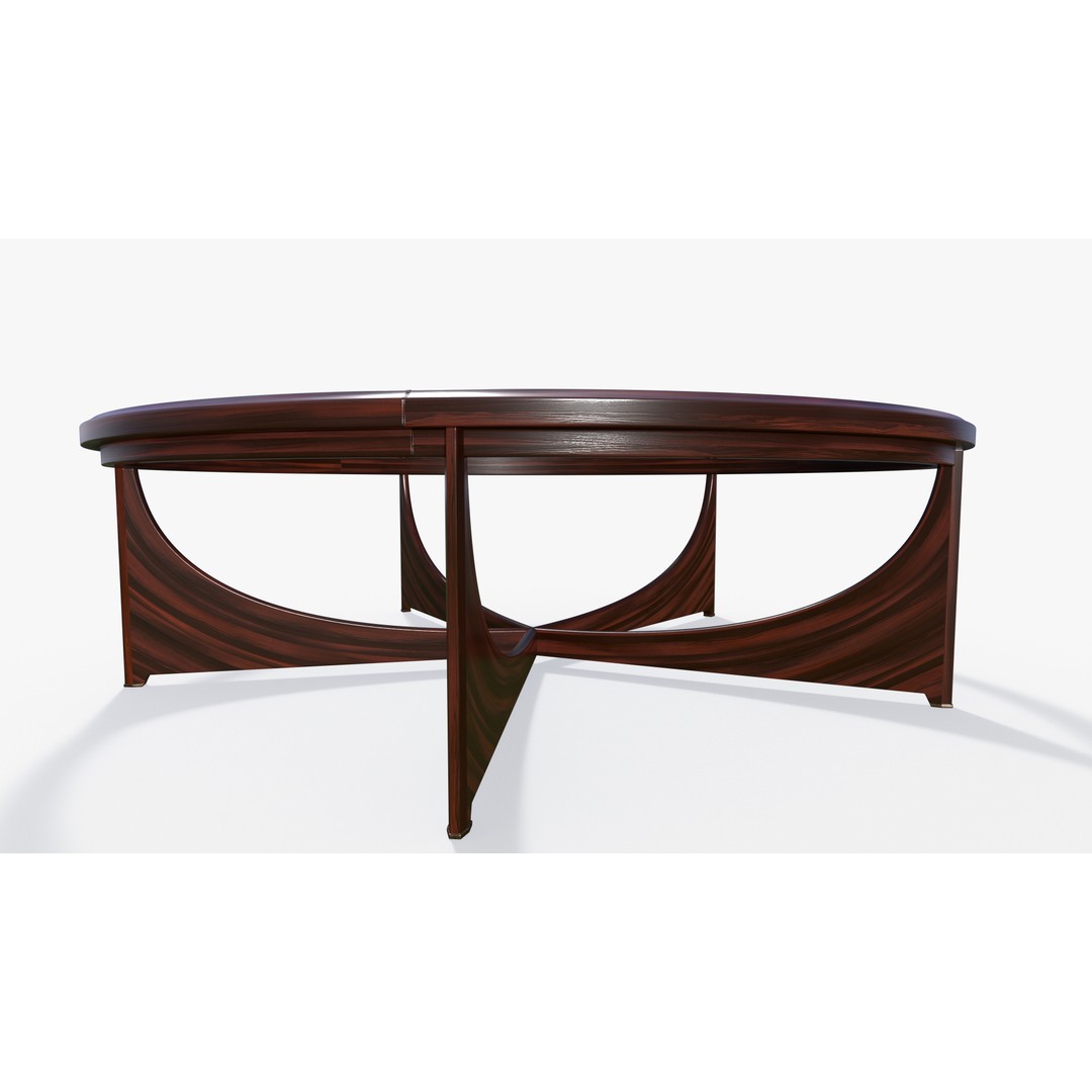 Circle Glass Table 3D Model – Low Poly PBR Furniture Asset, FBX - View 4