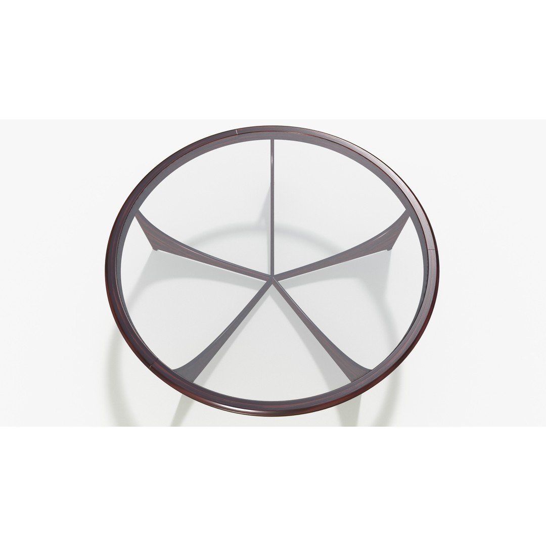 Circle Glass Table 3D Model – Low Poly PBR Furniture Asset, FBX - View 5