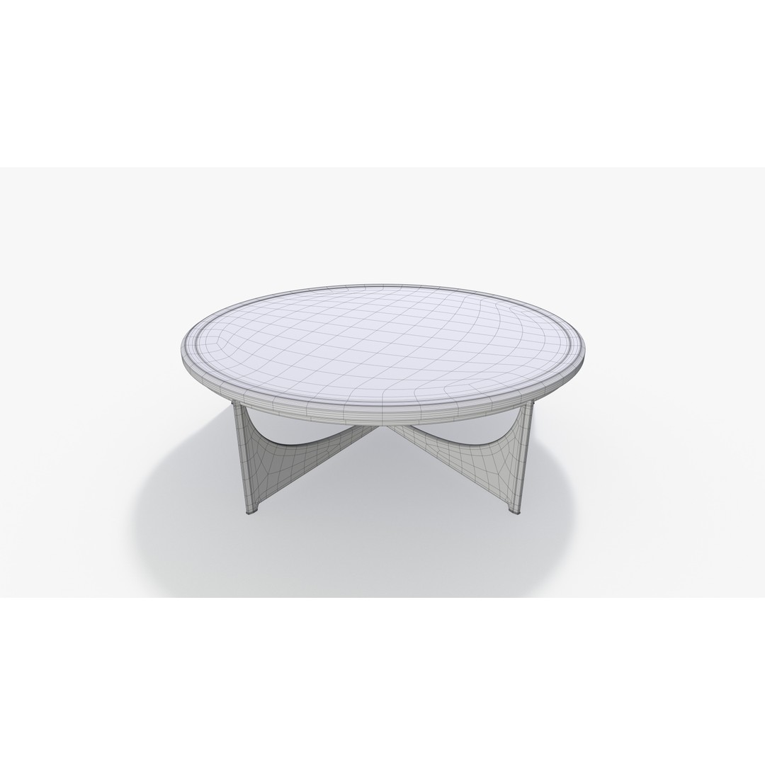 Circle Glass Table 3D Model – Low Poly PBR Furniture Asset, FBX - View 7