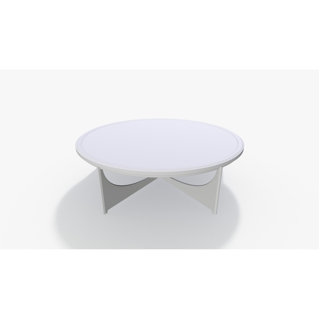 Circle Glass Table 3D Model – Low Poly PBR Furniture Asset, FBX - View 8