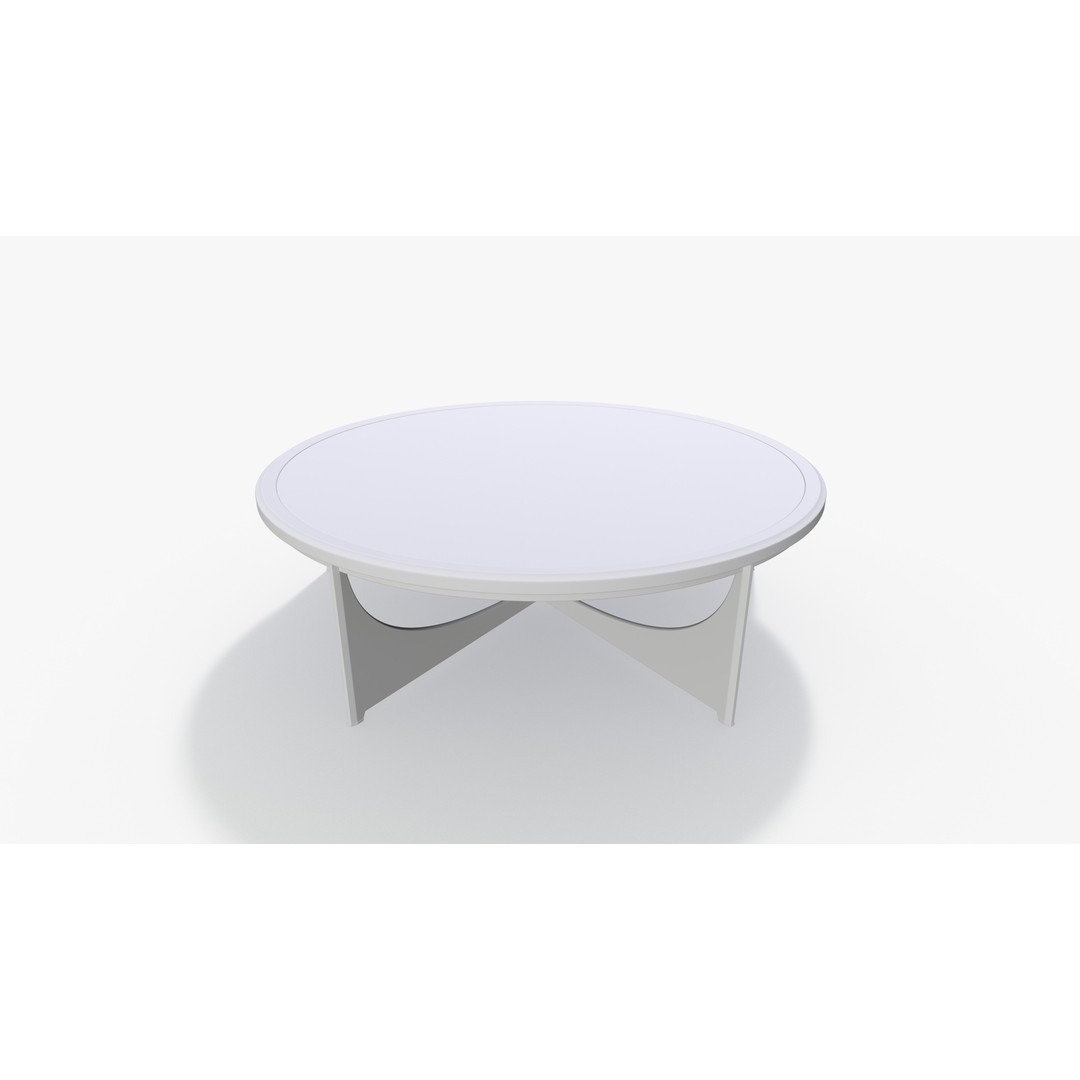 Circle Glass Table 3D Model – Low Poly PBR Furniture Asset, FBX - View 9