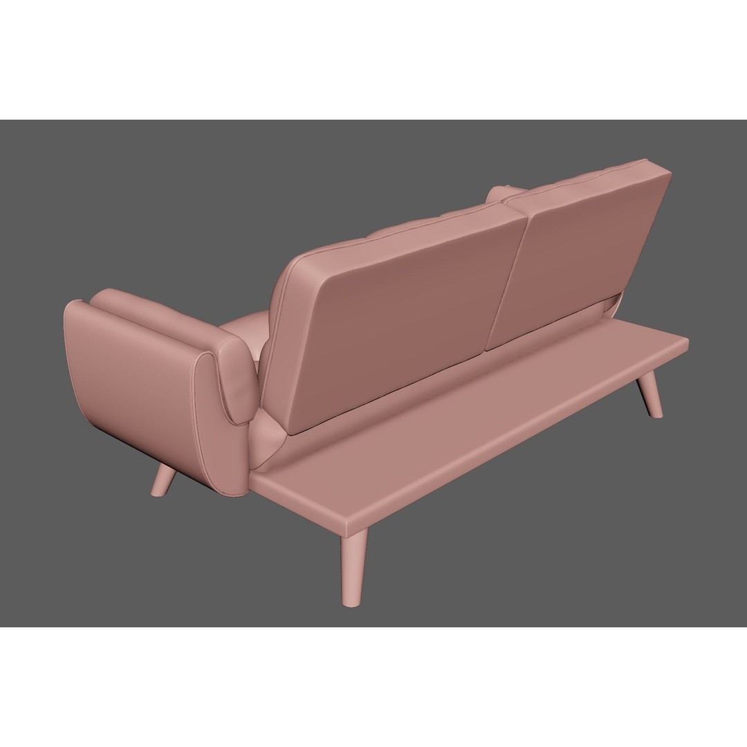 Sofa Couch 3D Model – Low Poly Modern Furniture Asset, FBX - View 5