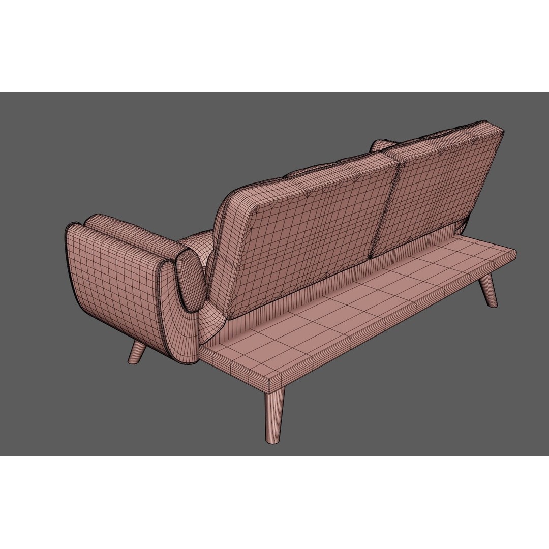 Sofa Couch 3D Model – Low Poly Modern Furniture Asset, FBX - View 6
