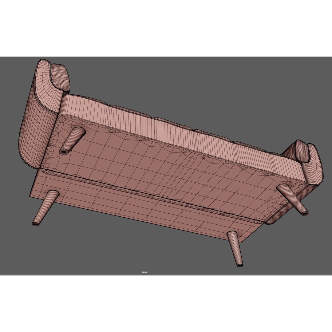 Sofa Couch 3D Model – Low Poly Modern Furniture Asset, FBX - View 7