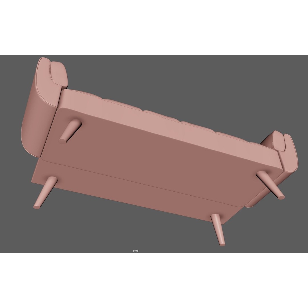 Sofa Couch 3D Model – Low Poly Modern Furniture Asset, FBX - View 8
