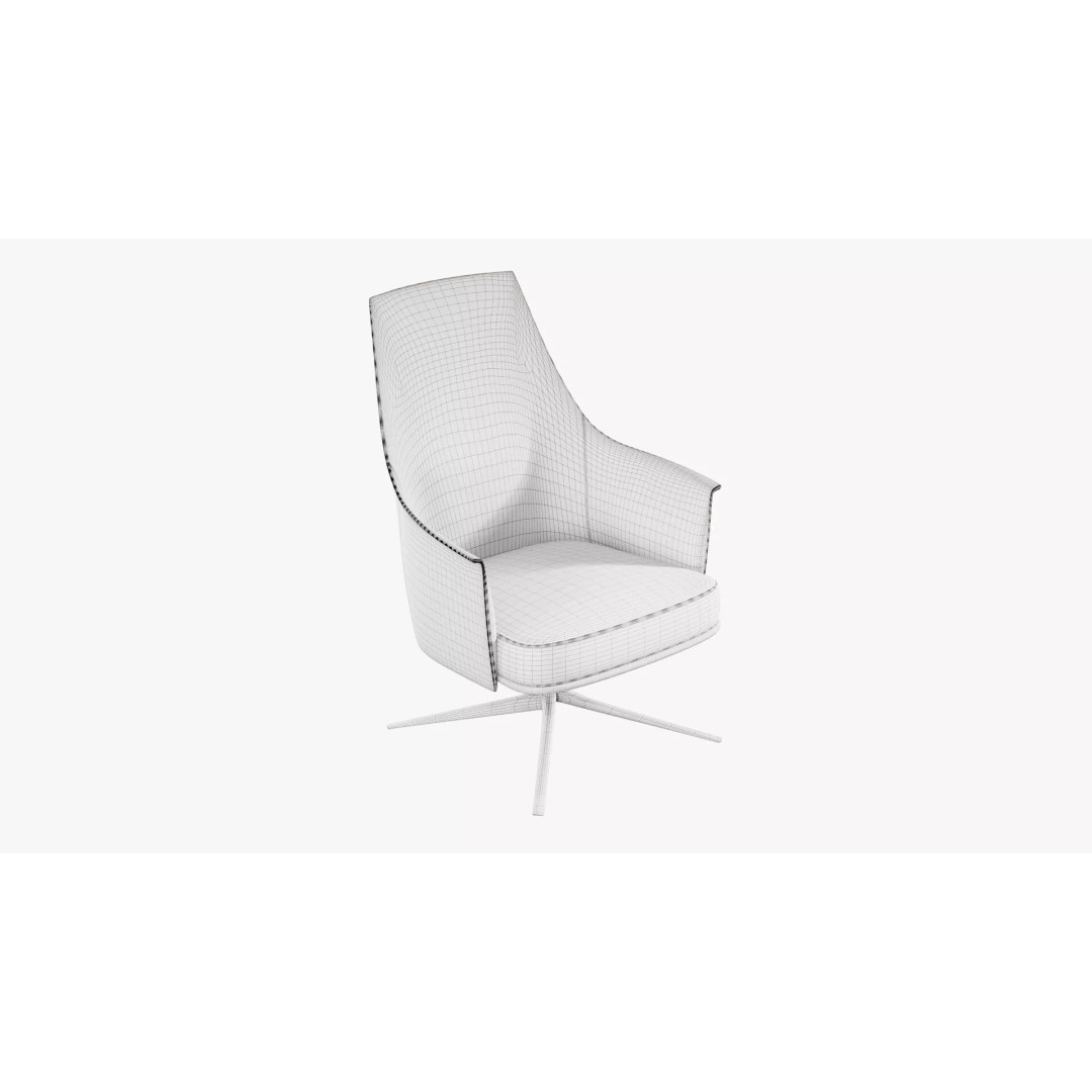 Stanford Lounge Armchair 3D Model – Mid Poly PBR Furniture, FBX/OBJ