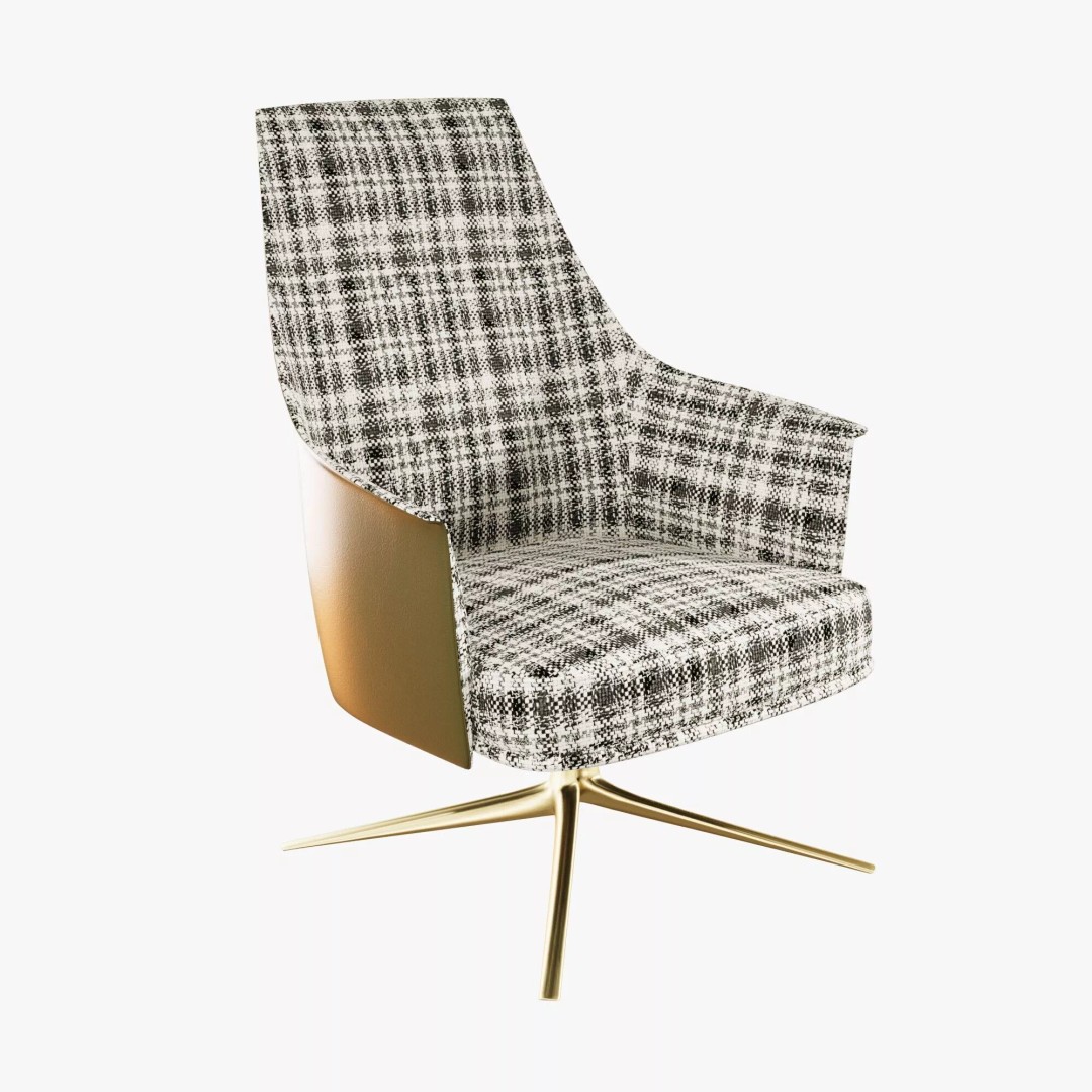 Stanford Lounge Armchair 3D Model – Mid Poly PBR Furniture, FBX/OBJ - View 4