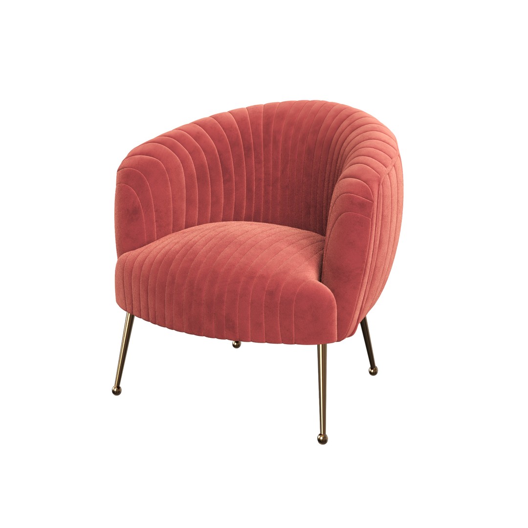 Beretta Chair 3D Model – Modern Scandinavian Design, FBX Format - View 4