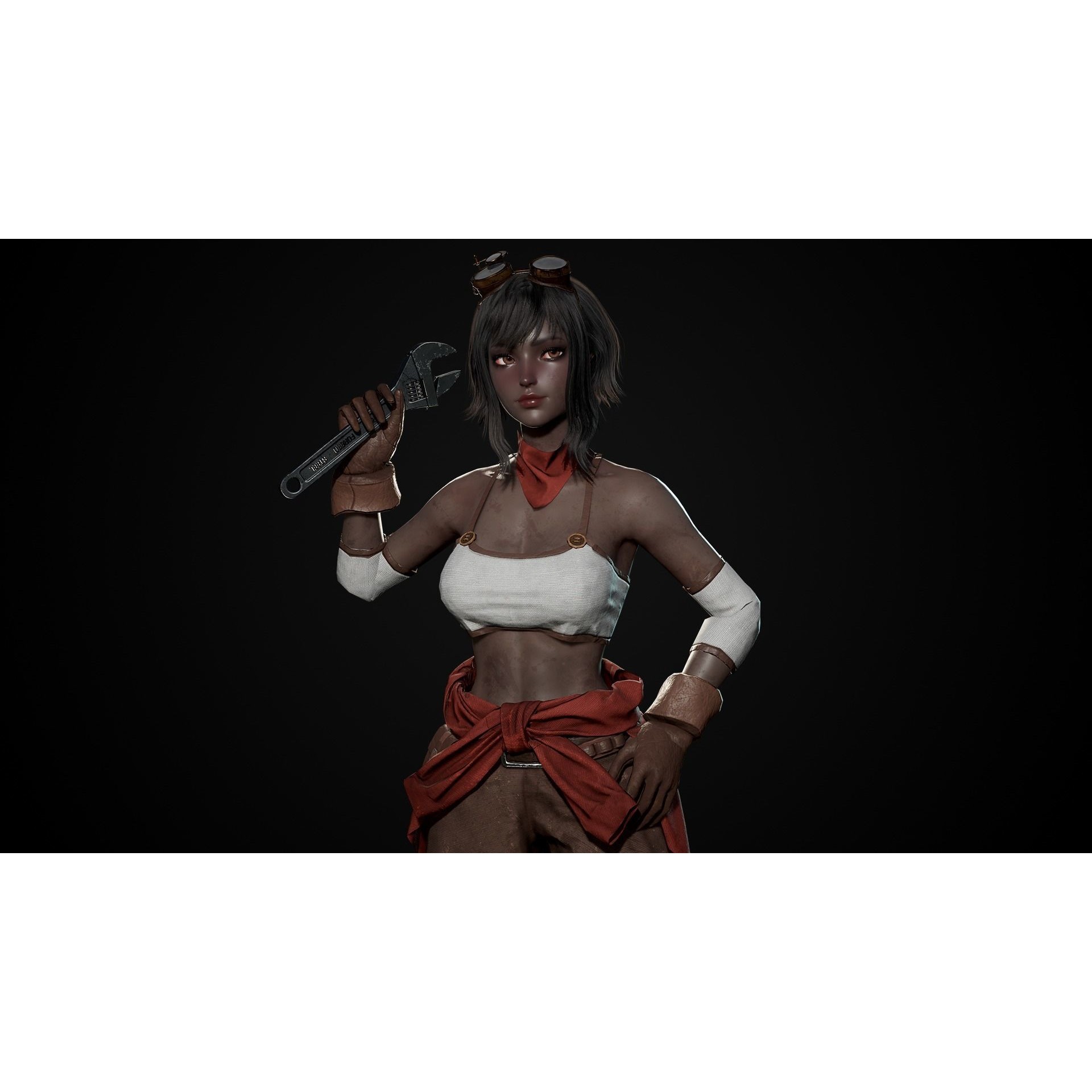 Mechanic Girl - Low-Poly Game-Ready 3D Model