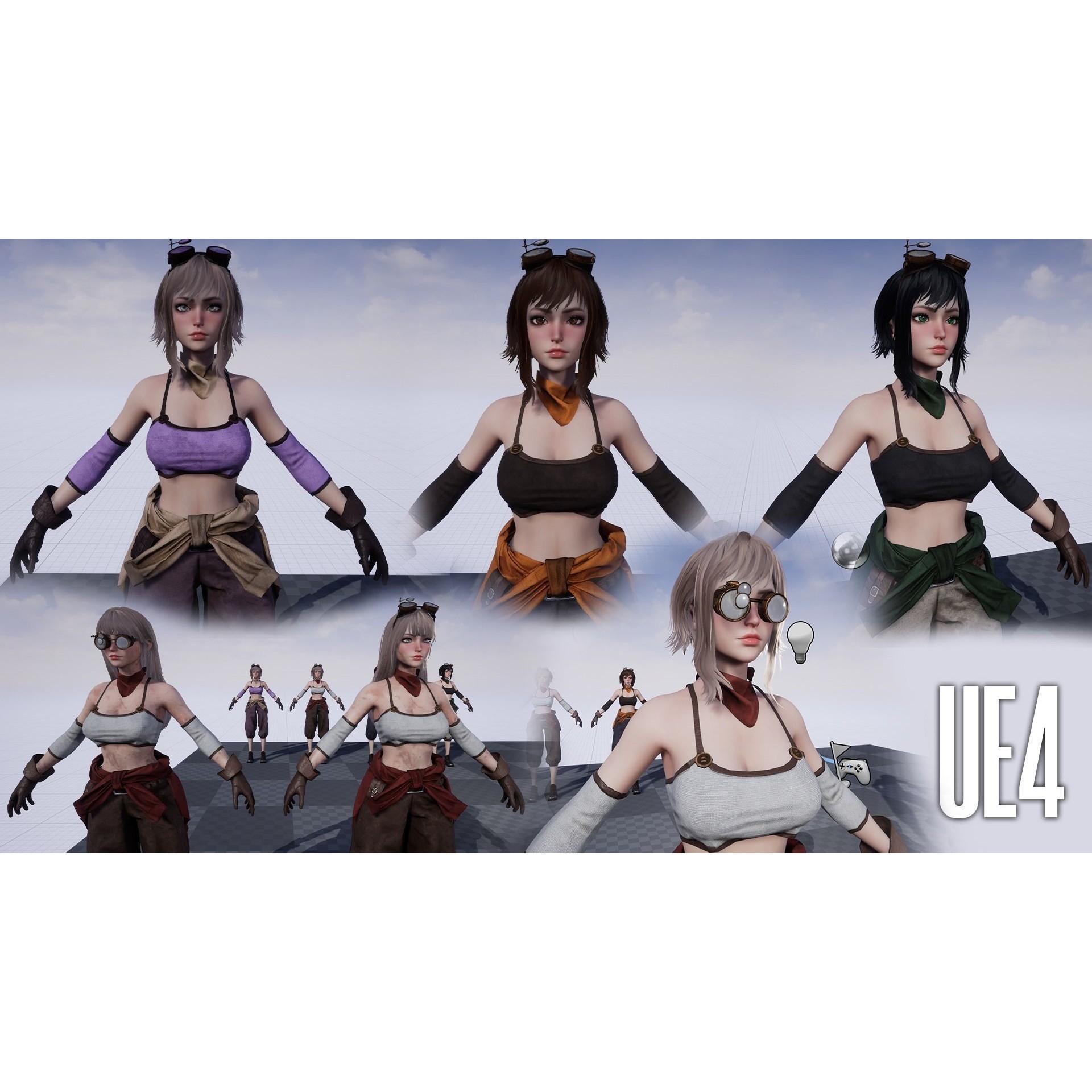 Mechanic Girl - Low-Poly Game-Ready 3D Model - View 12