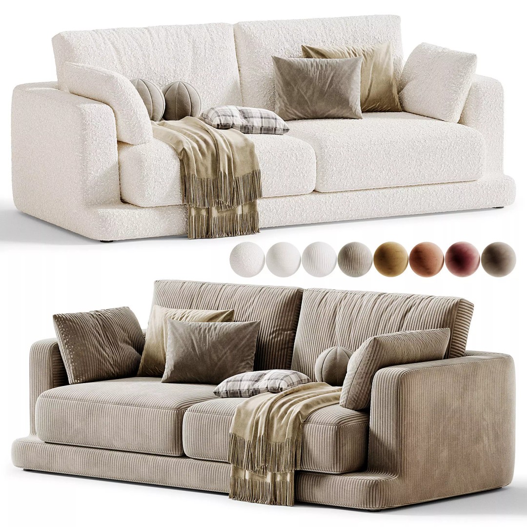 Gala Sofa 3D Model – Modern Furniture Design, OBJ & 3Ds Max - View 2