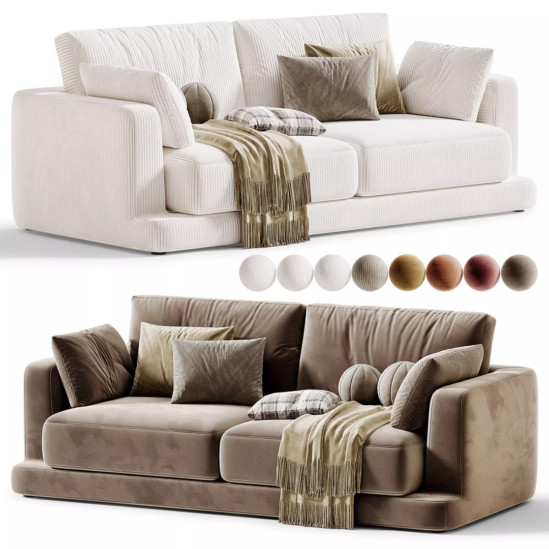 Gala Sofa 3D Model – Modern Furniture Design, OBJ & 3Ds Max - View 3