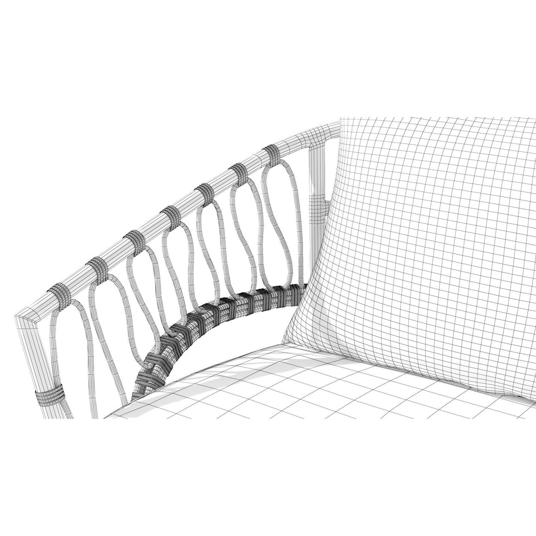 Lucara Sofa 3D Model – Low Poly Outdoor Furniture, FBX & OBJ - View 12