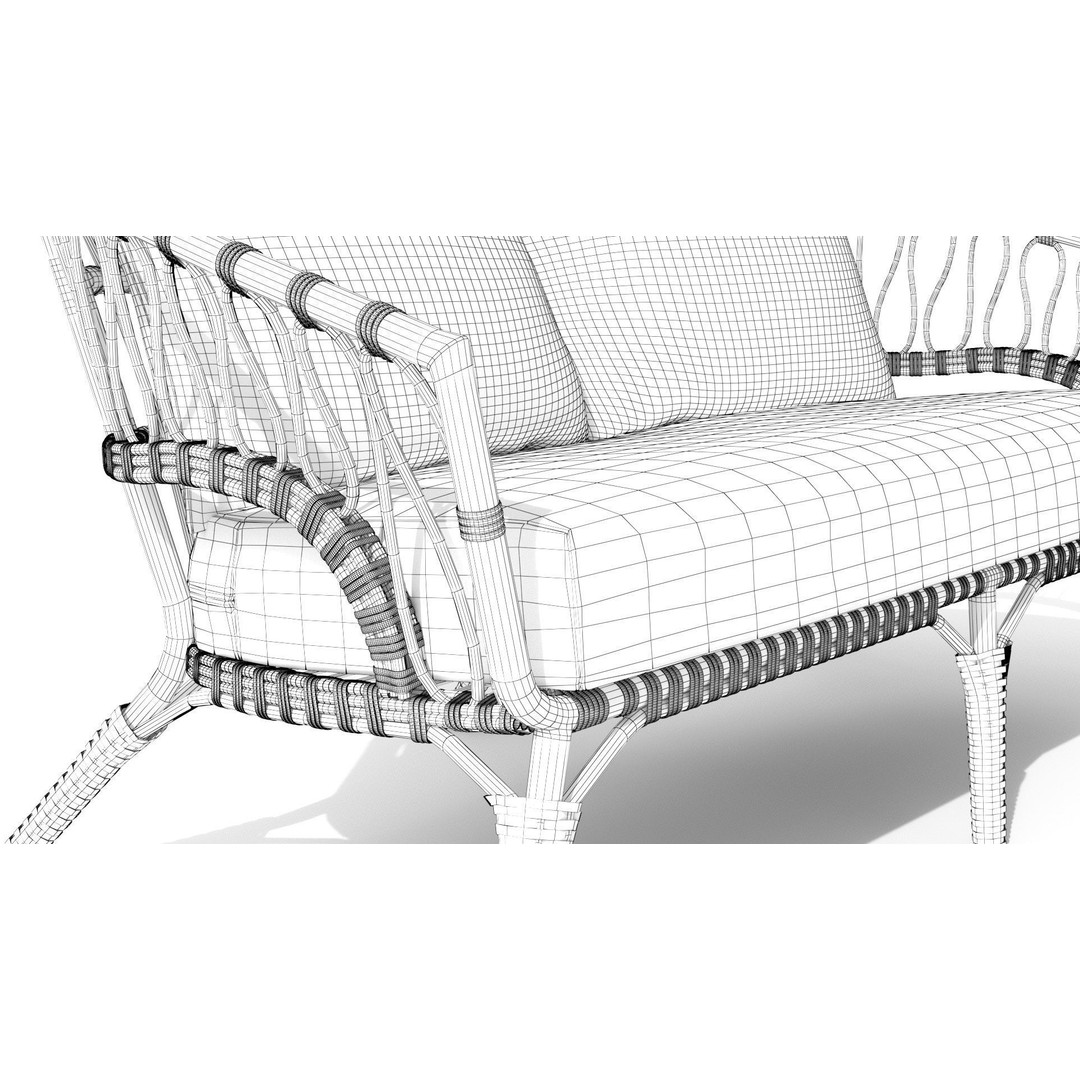 Lucara Sofa 3D Model – Low Poly Outdoor Furniture, FBX & OBJ - View 13