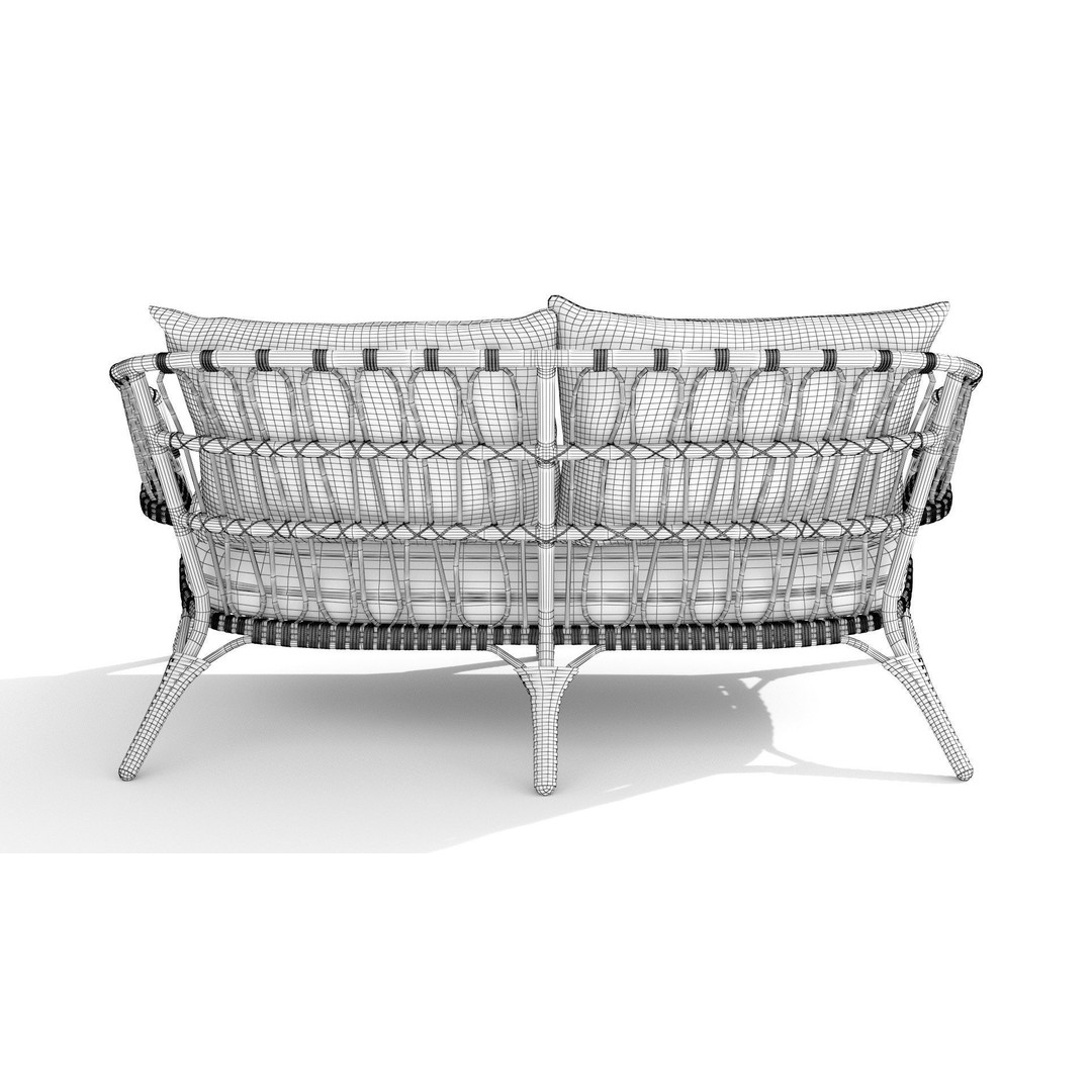 Lucara Sofa 3D Model – Low Poly Outdoor Furniture, FBX & OBJ - View 15