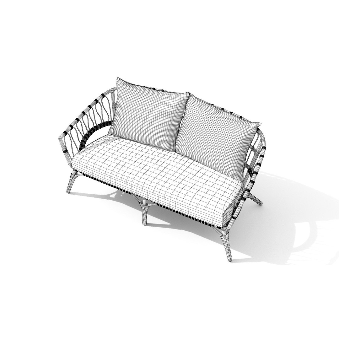 Lucara Sofa 3D Model – Low Poly Outdoor Furniture, FBX & OBJ - View 17