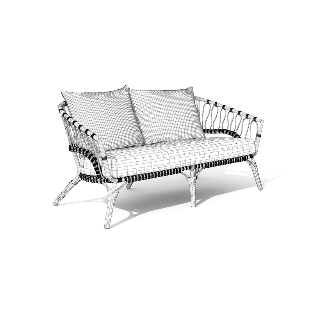 Lucara Sofa 3D Model – Low Poly Outdoor Furniture, FBX & OBJ - View 18