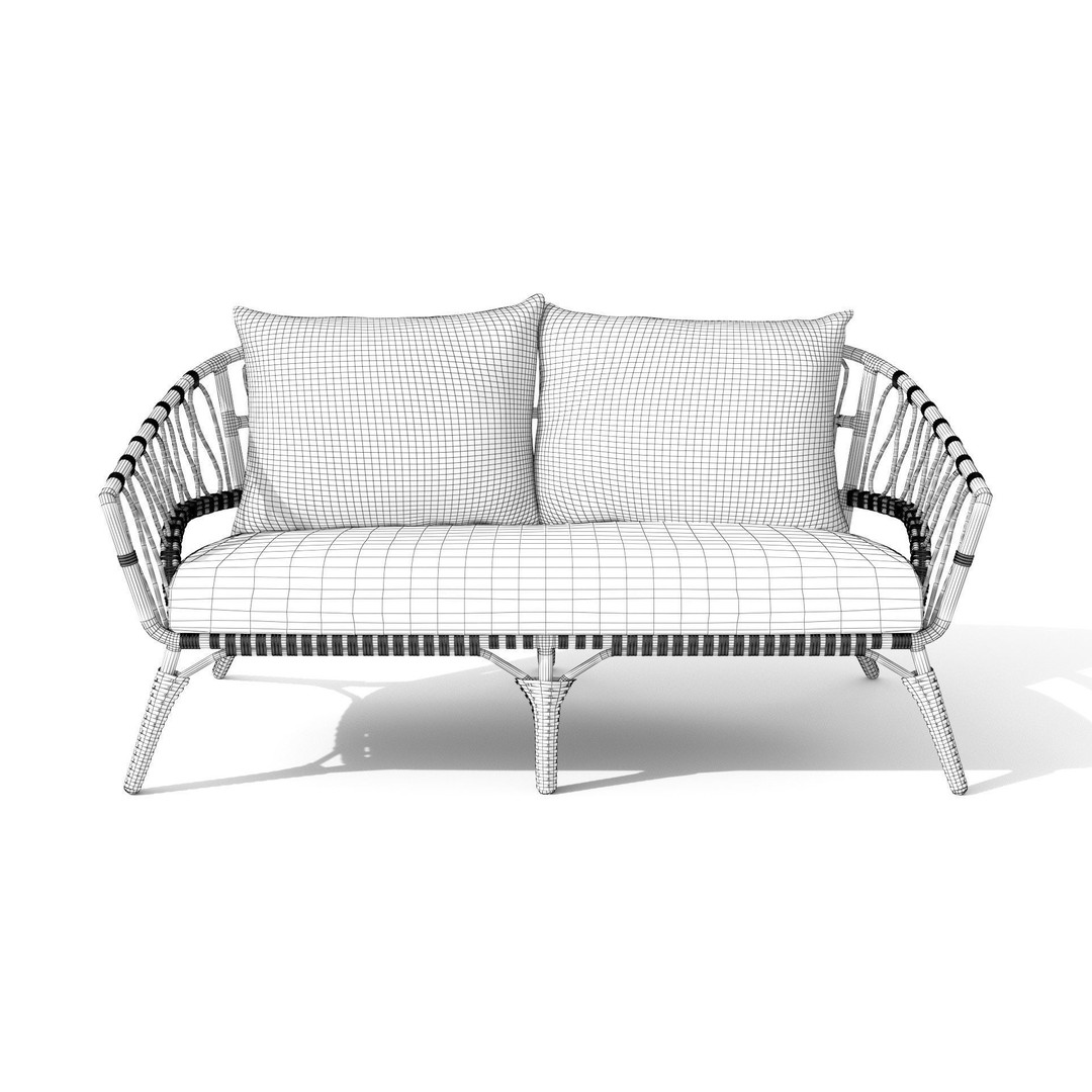 Lucara Sofa 3D Model – Low Poly Outdoor Furniture, FBX & OBJ - View 19