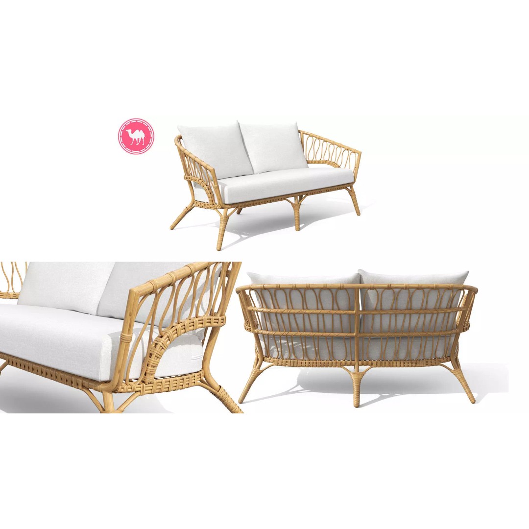 Lucara Sofa 3D Model – Low Poly Outdoor Furniture, FBX & OBJ - View 2