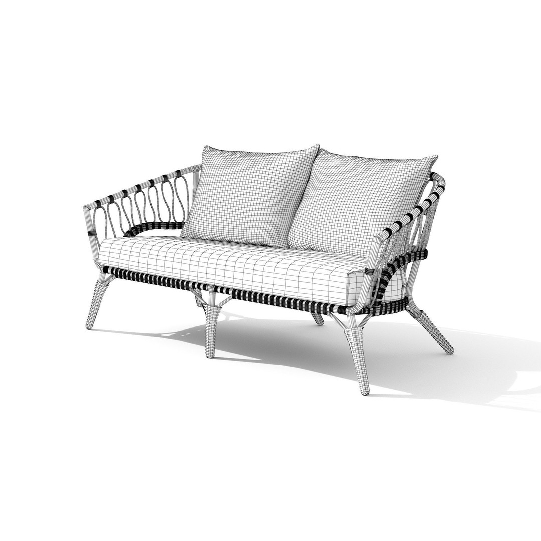 Lucara Sofa 3D Model – Low Poly Outdoor Furniture, FBX & OBJ - View 20