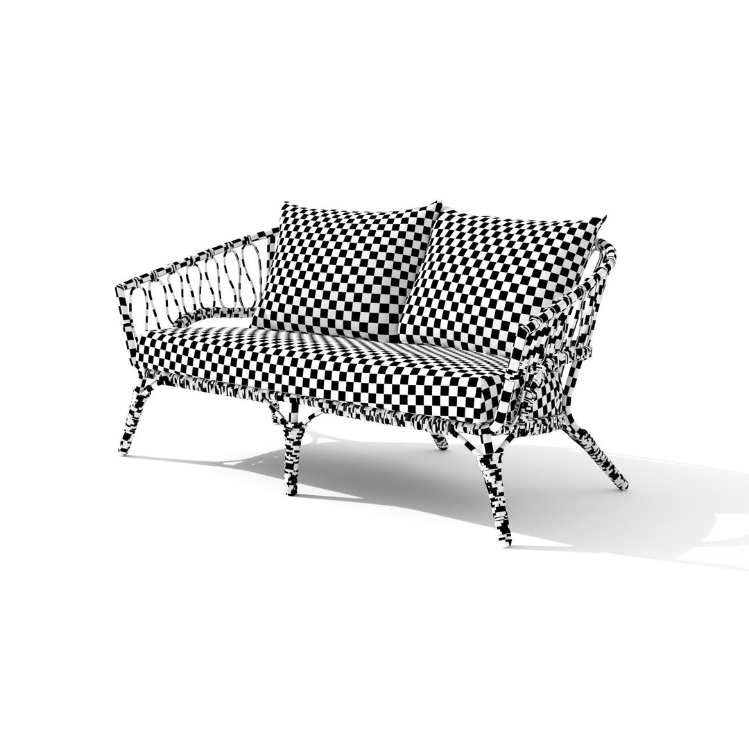 Lucara Sofa 3D Model – Low Poly Outdoor Furniture, FBX & OBJ - View 21