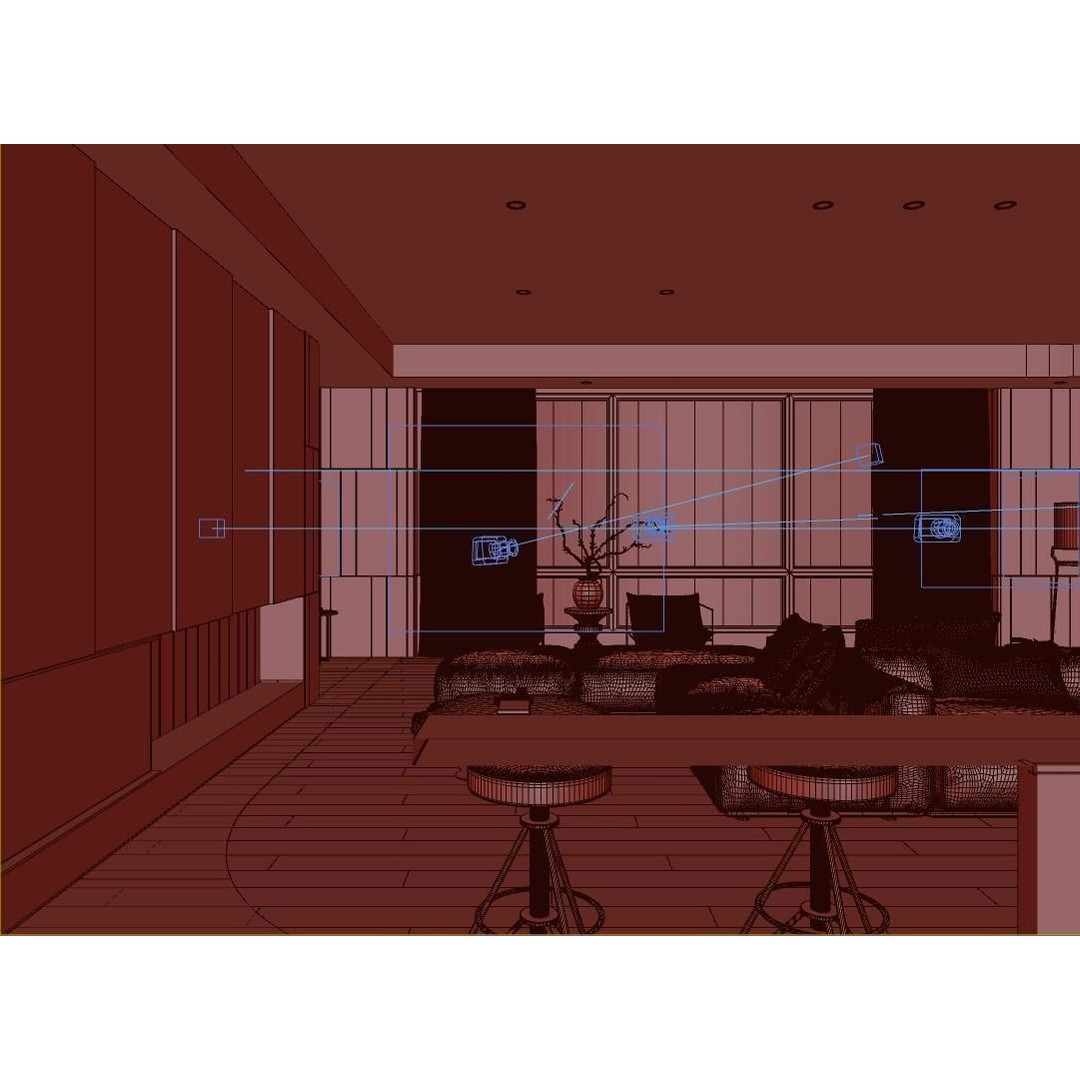 Modern Villa Interior 3D Model – Luxurious Living Room, FBX & OBJ - View 23