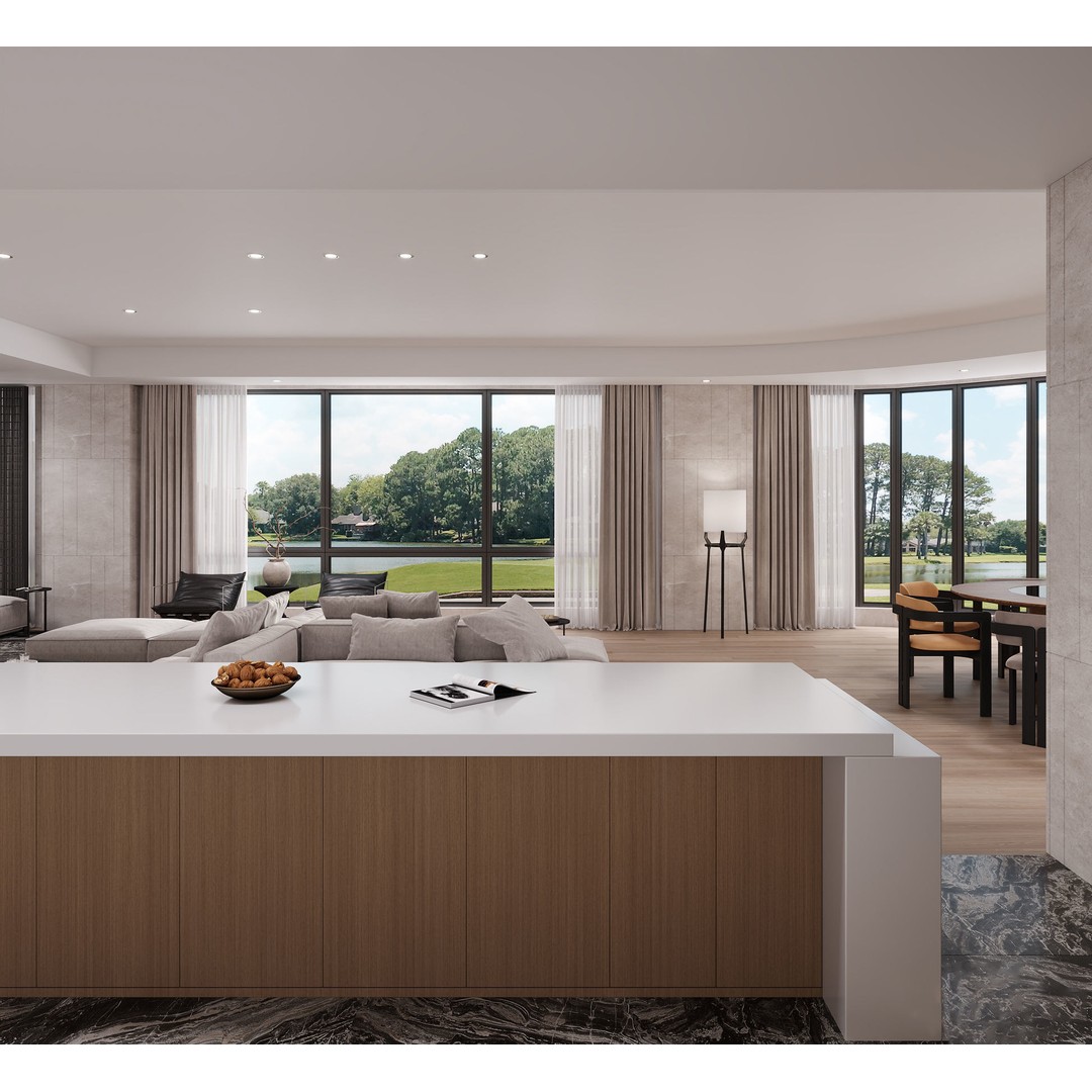 Modern Villa Interior 3D Model – Luxurious Living Room, FBX & OBJ - View 3
