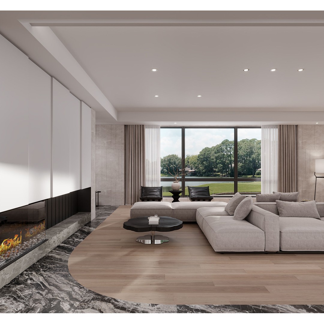 Modern Villa Interior 3D Model – Luxurious Living Room, FBX & OBJ - View 6