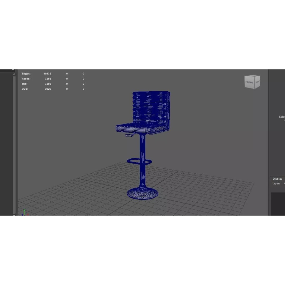 Petra Barstool 3D Model – High Poly Game Asset, FBX, OBJ, Blender - View 16