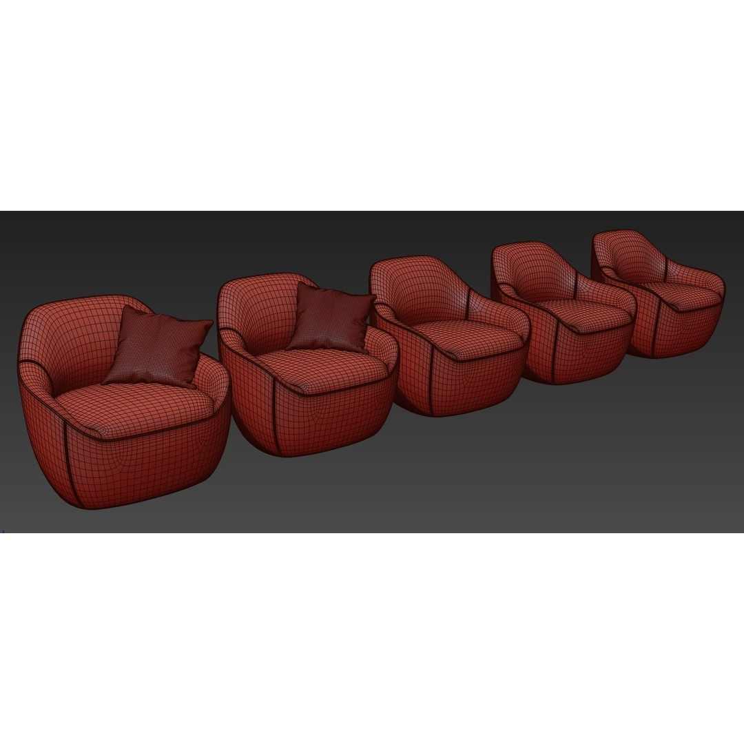Becca Armchair 3D Model – Modern Lounge Chair with PBR Textures