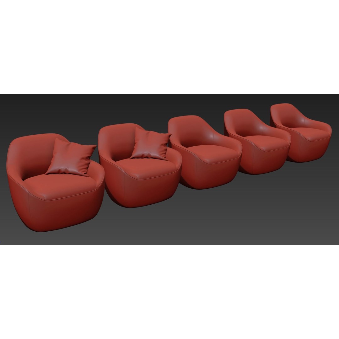 Becca Armchair 3D Model – Modern Lounge Chair with PBR Textures - View 14