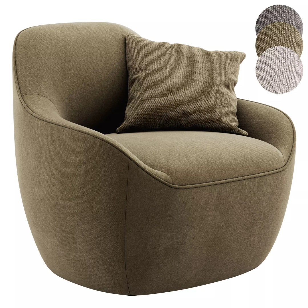Becca Armchair 3D Model – Modern Lounge Chair with PBR Textures - View 2