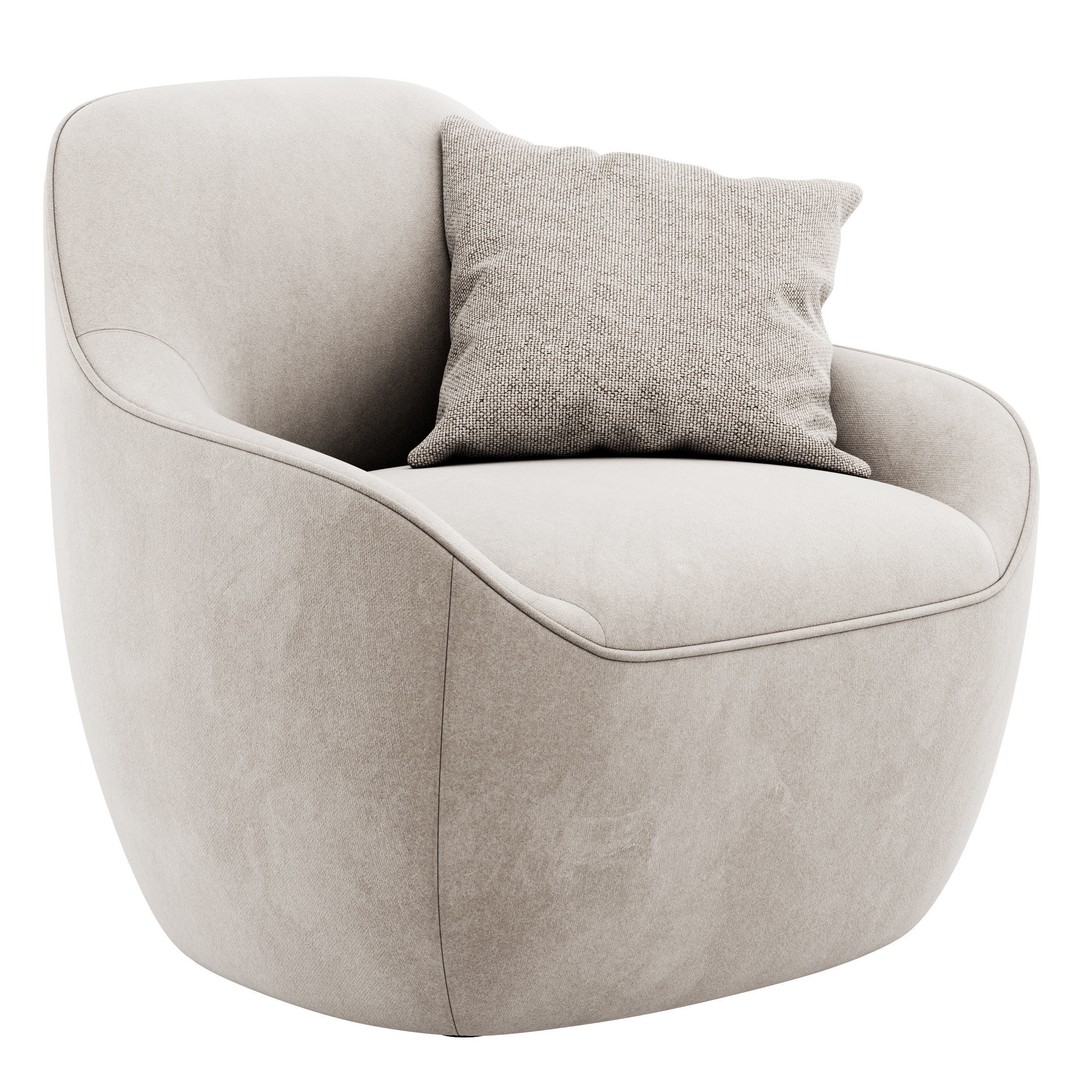 Becca Armchair 3D Model – Modern Lounge Chair with PBR Textures - View 3