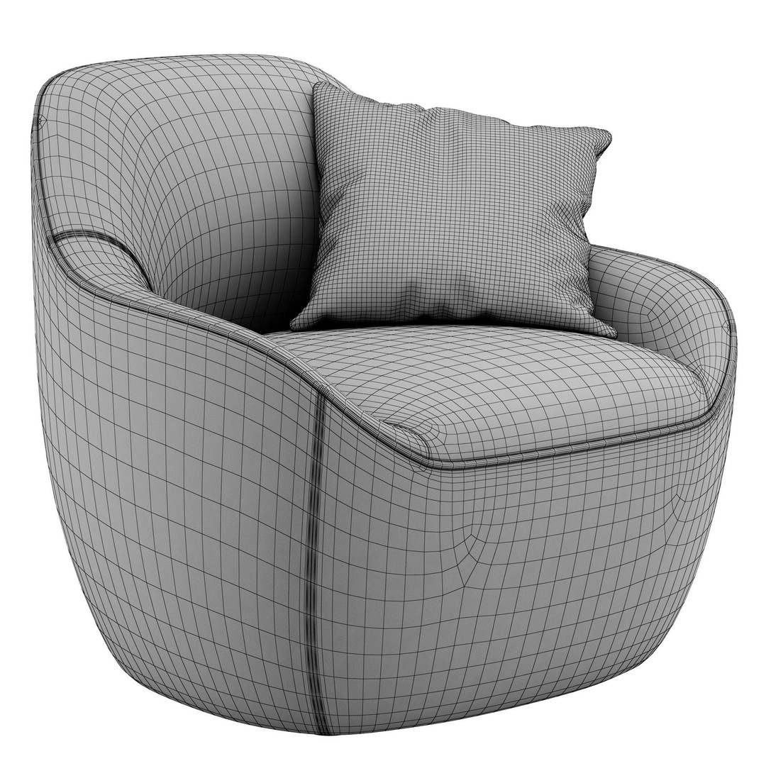 Becca Armchair 3D Model – Modern Lounge Chair with PBR Textures - View 7