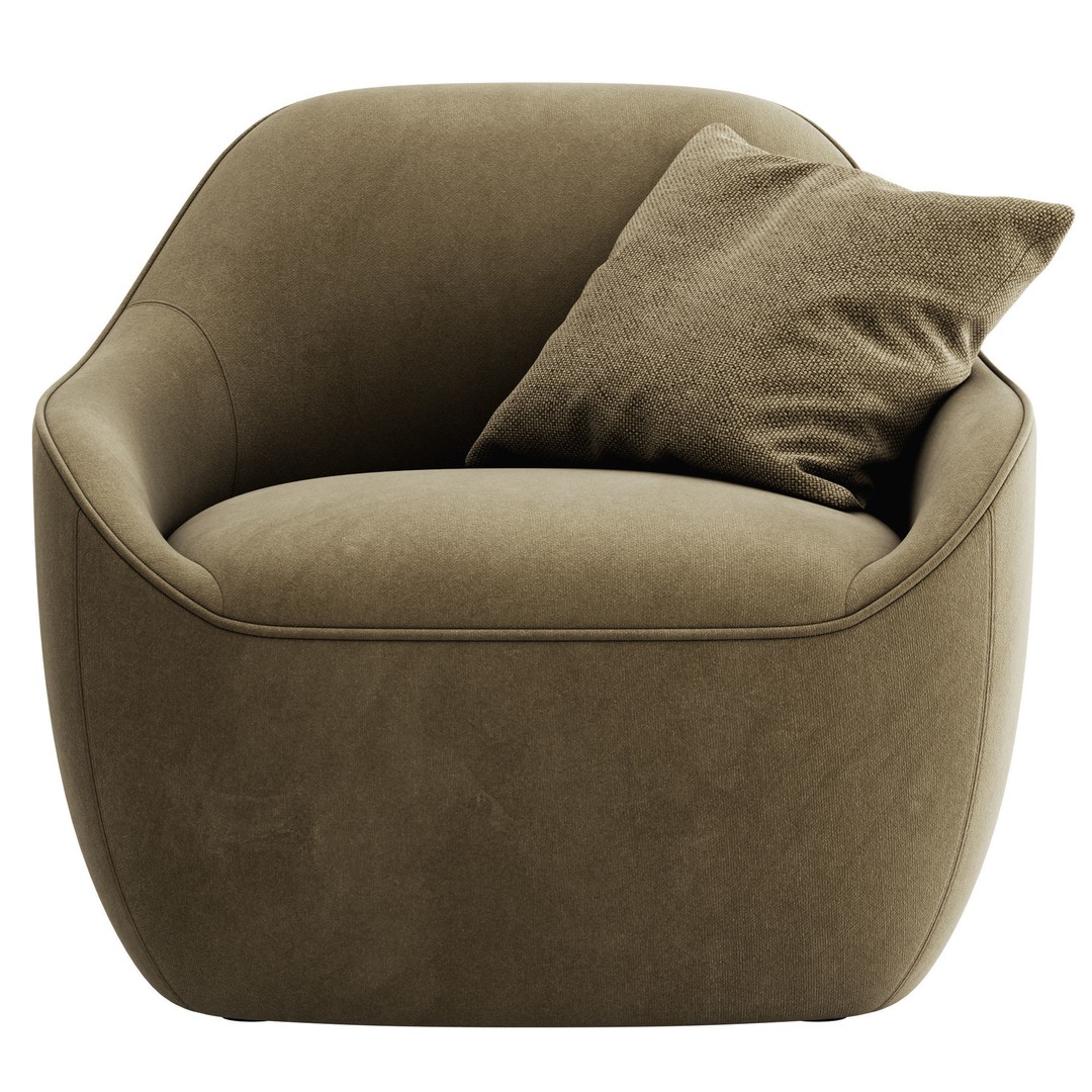 Becca Armchair 3D Model – Modern Lounge Chair with PBR Textures - View 9