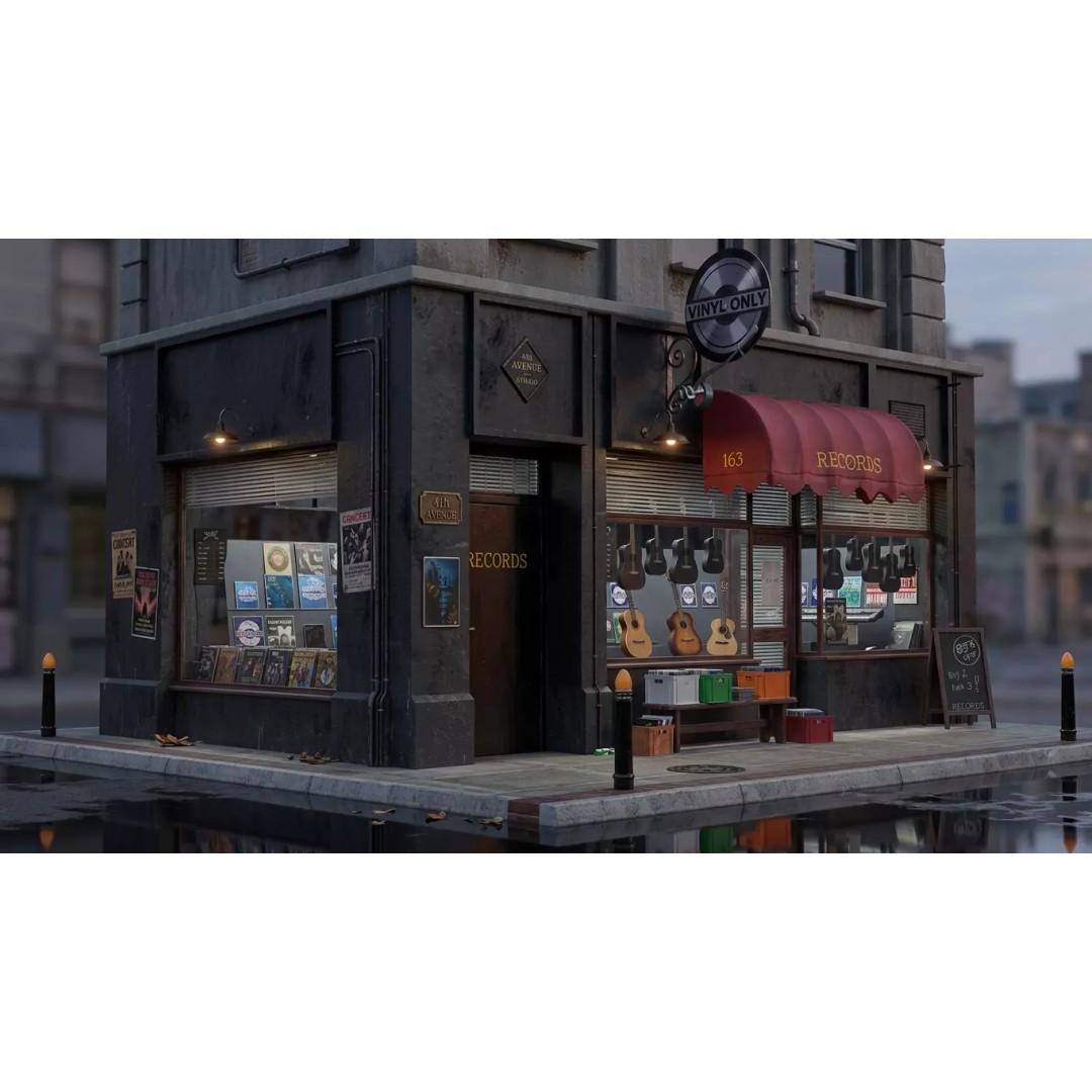 Store Commercial Buildings 3D Model – Low Poly Urban Asset Pack - View 10