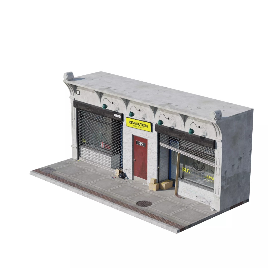 Store Commercial Buildings 3D Model – Low Poly Urban Asset Pack - View 15
