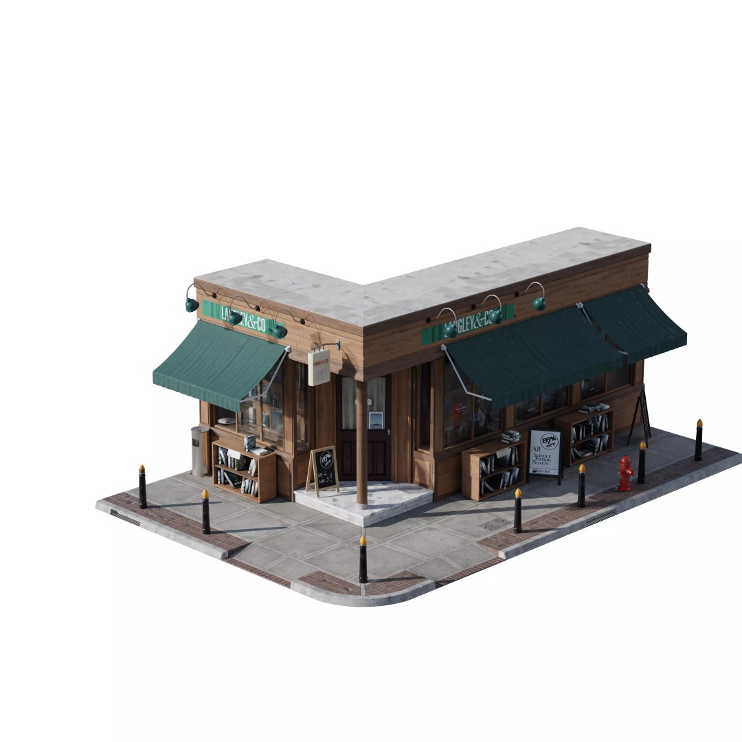 Store Commercial Buildings 3D Model – Low Poly Urban Asset Pack - View 37