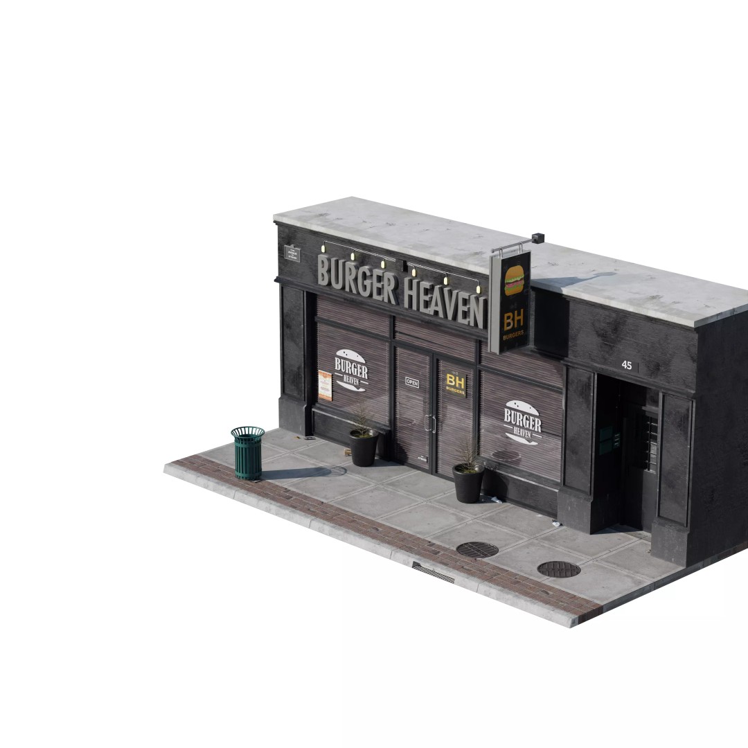 Store Commercial Buildings 3D Model – Low Poly Urban Asset Pack - View 46