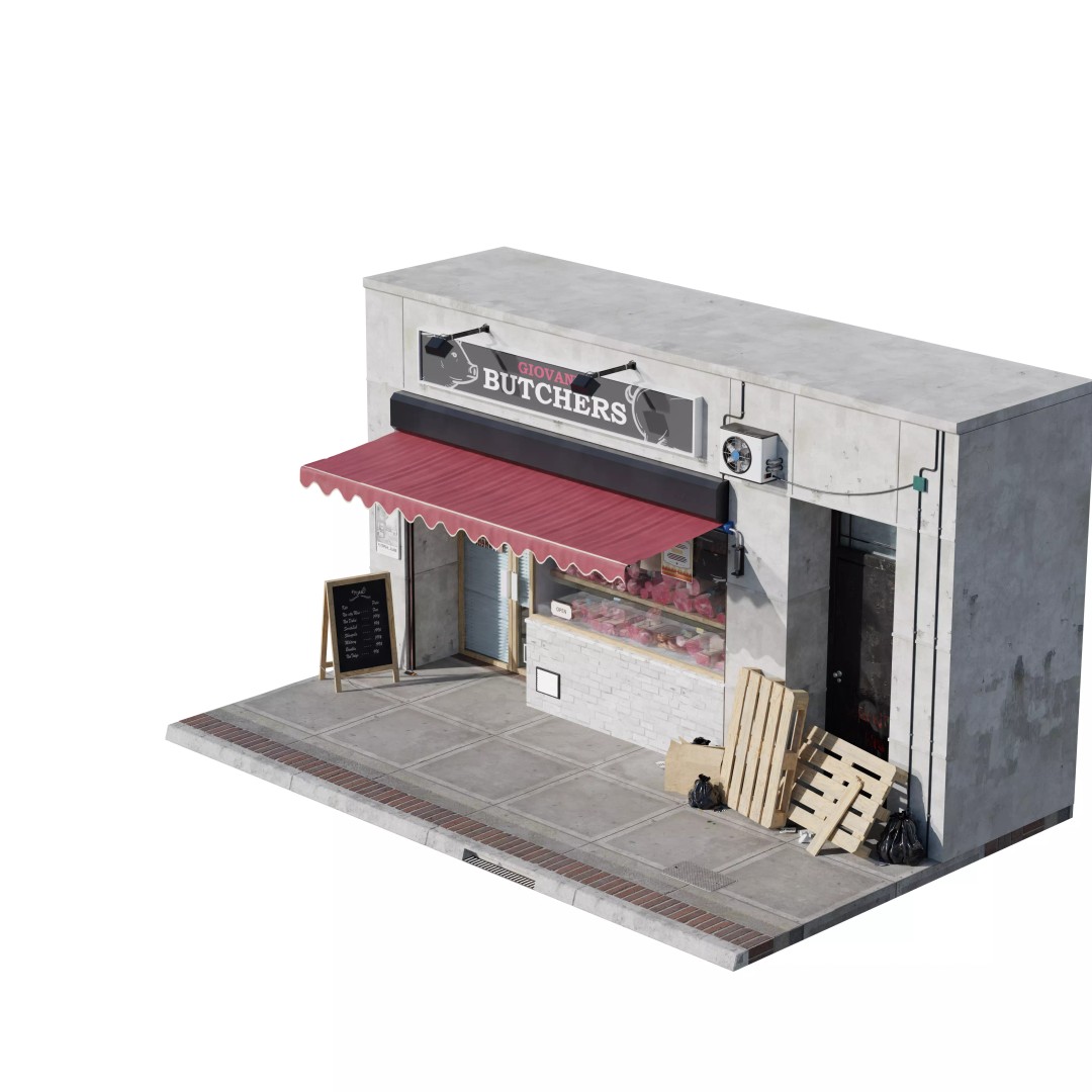 Store Commercial Buildings 3D Model – Low Poly Urban Asset Pack - View 47