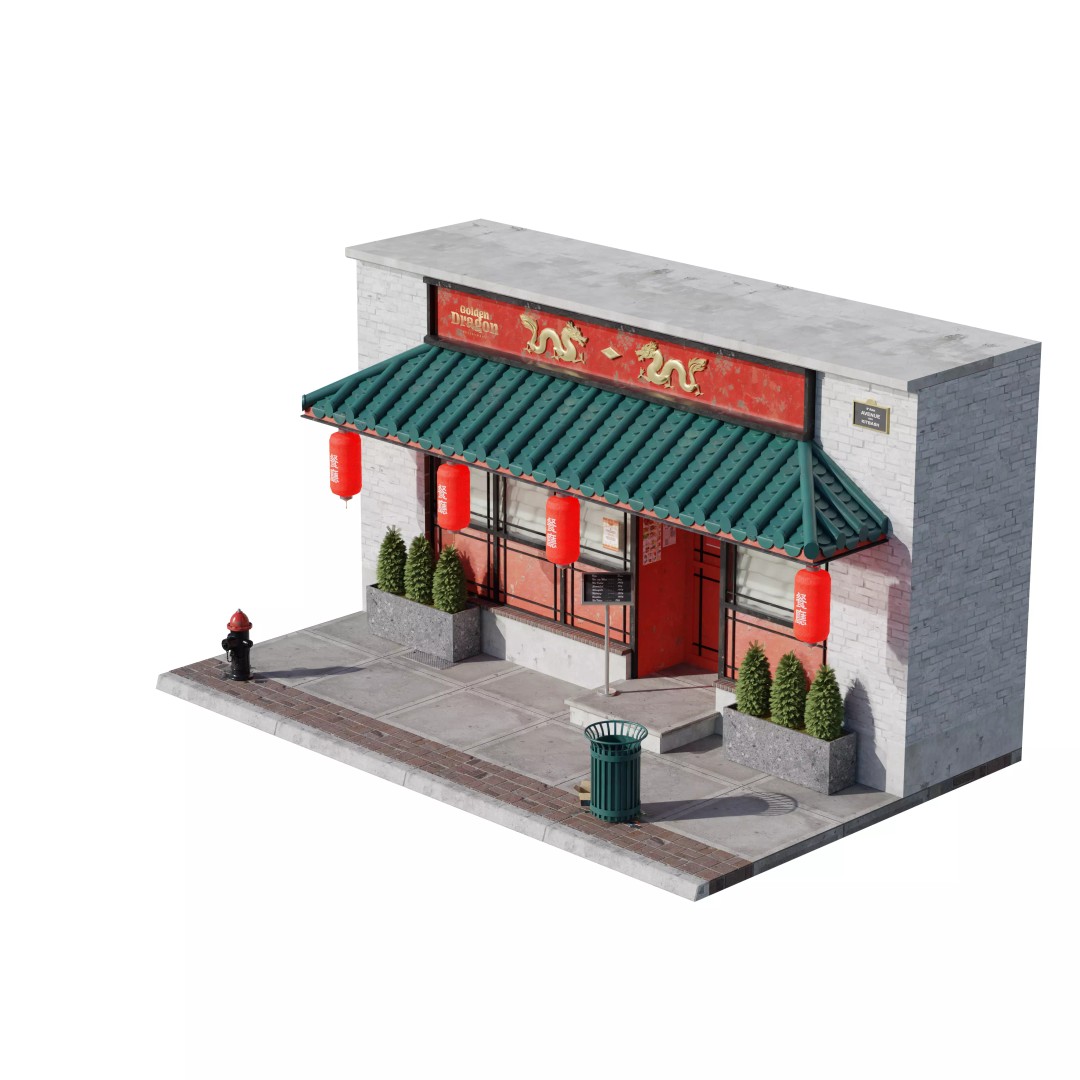 Store Commercial Buildings 3D Model – Low Poly Urban Asset Pack - View 50