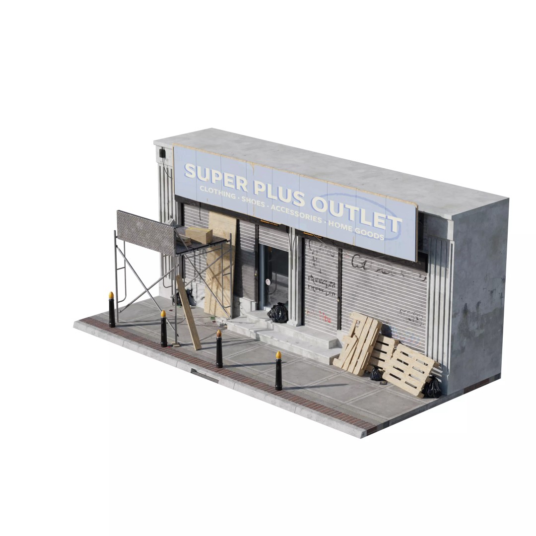 Store Commercial Buildings 3D Model – Low Poly Urban Asset Pack - View 51