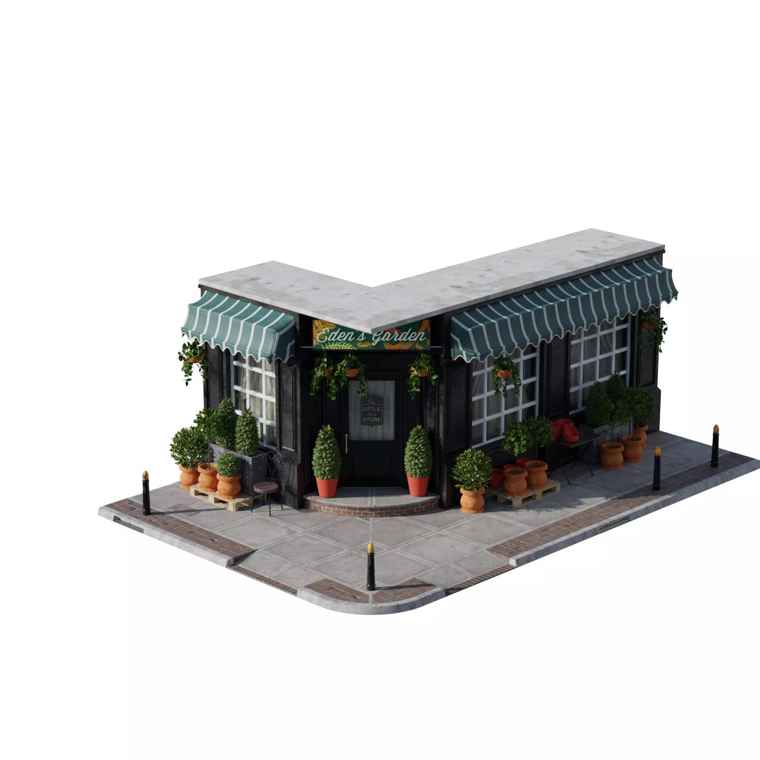 Store Commercial Buildings 3D Model – Low Poly Urban Asset Pack - View 55