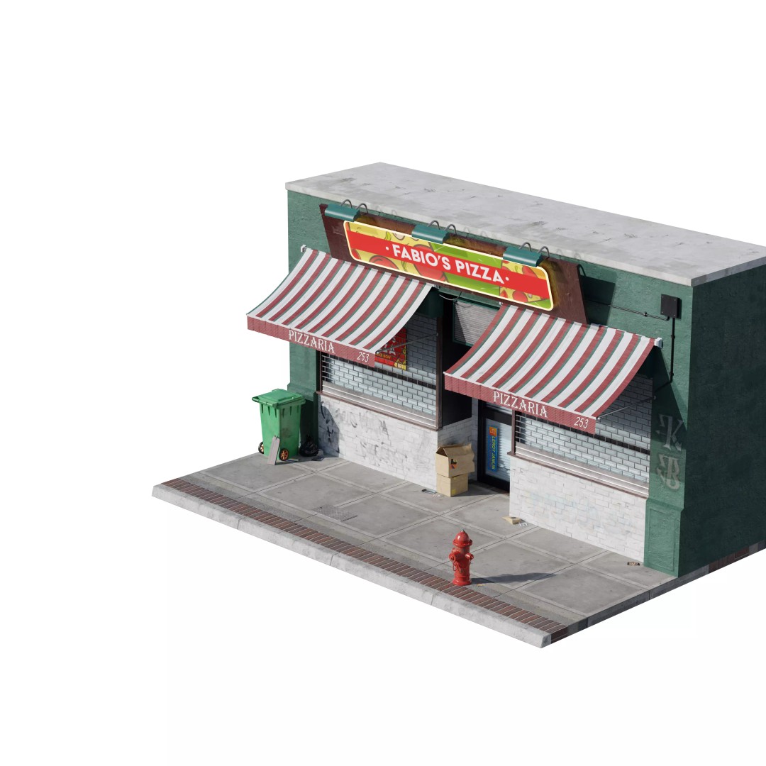 Store Commercial Buildings 3D Model – Low Poly Urban Asset Pack - View 58