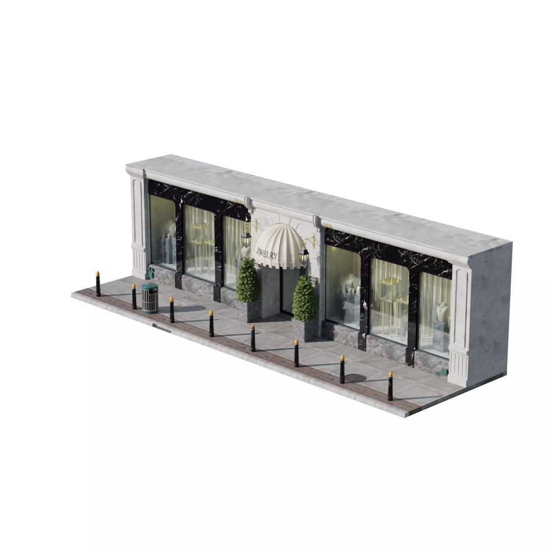 Store Commercial Buildings 3D Model – Low Poly Urban Asset Pack - View 68