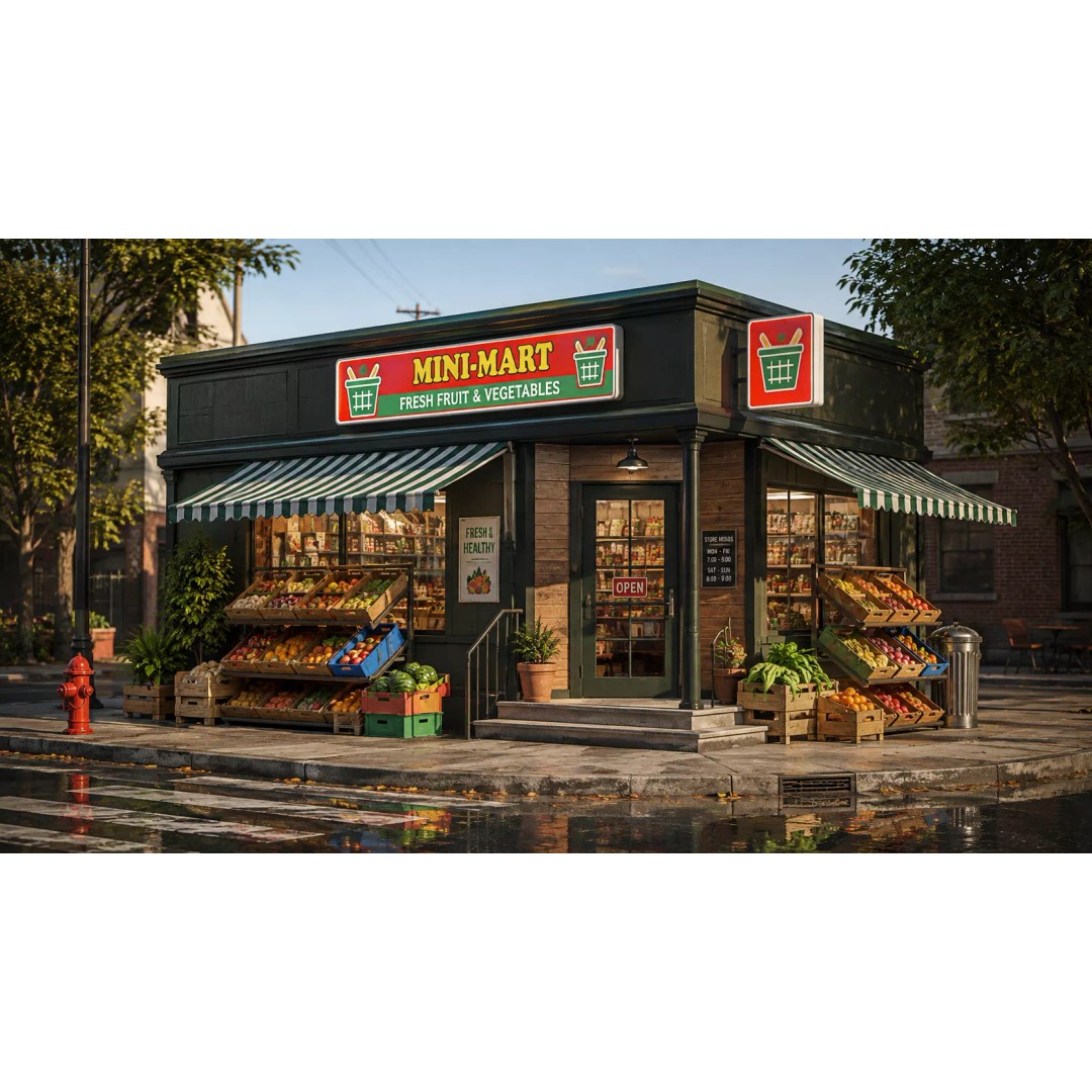 Store Commercial Buildings 3D Model – Low Poly Urban Asset Pack - View 8